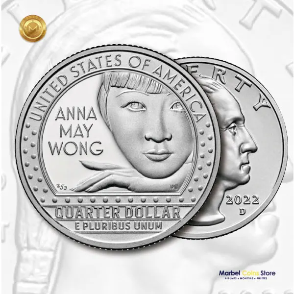 2022 P-D-S Anna May Wong: Serie Mujeres Americanas - American Women Quarter - Imagen 3