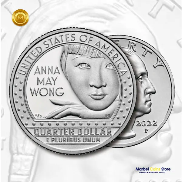 2022 P-D-S Anna May Wong: Serie Mujeres Americanas - American Women Quarter - Imagen 2