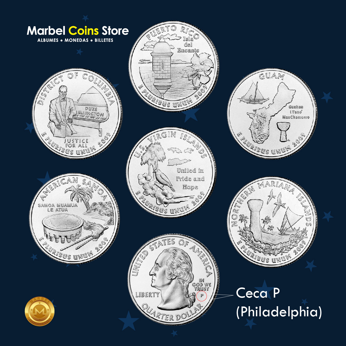 Set Colonias territorios 2009 ceca P mint P