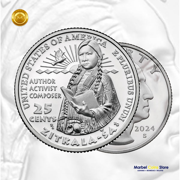 2024 P-D-S Zitkala-Ša: Serie Mujeres Americanas - American Women Quarter - Imagen 4