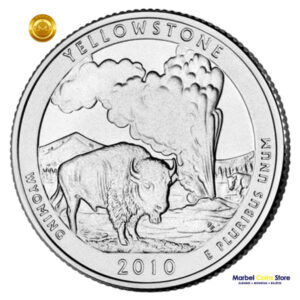 2010-P,-D.-Yellowstone-Parque-Nacional-25ctvs 2010 P-D Wyoming: Parque Nacional Yellowstone - America the Beautiful Quarter