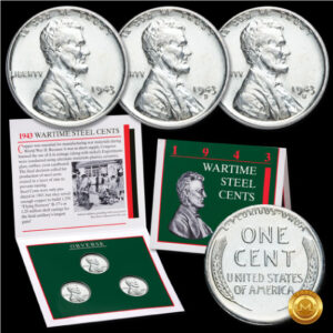 943 Set P-D-S Centavos de Acero USA (Steel Pennies)