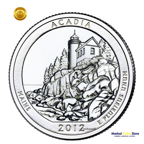 2012 P-D Maine: Parque Nacional Acadia - America the Beautiful Quarter