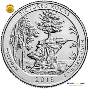 2018 P-D Michigan: Parque Nacional Pictured Rocks - America the Beautiful Quarter