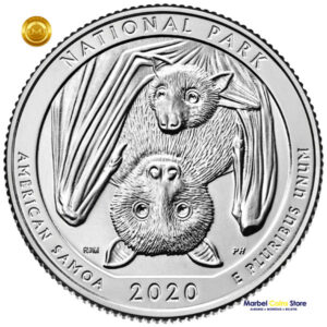 2020 P-D Samoa Americana: Parque Nacional de la Polinesia (Murciélagos) - America the Beautiful Quarter