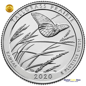 2020 P-D Kansas: Parque Nacional Tallgrass Prairie (Mariposa) - America the Beautiful Quarter  