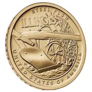 2024-Illinois-Innovation-Dollar-Coin 2024 P-D Illinois: American Innovation Dollar (Arado de Acero)