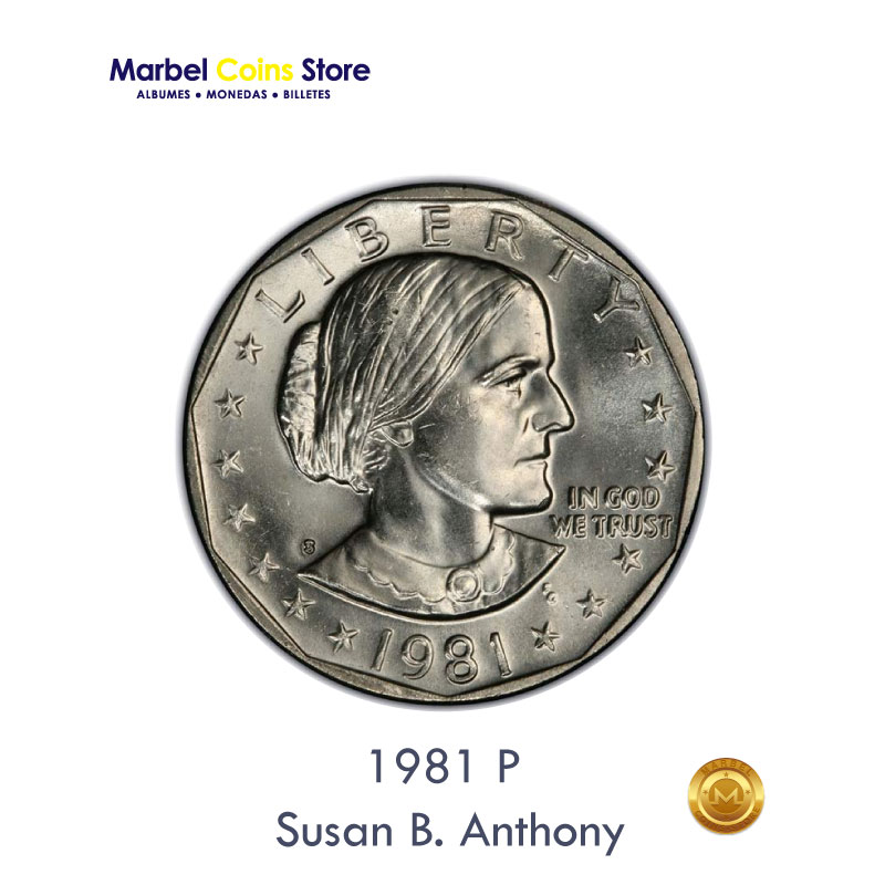 1981 P-D-S, Susan B. Anthony Unc $1 Dólar - Imagen 4