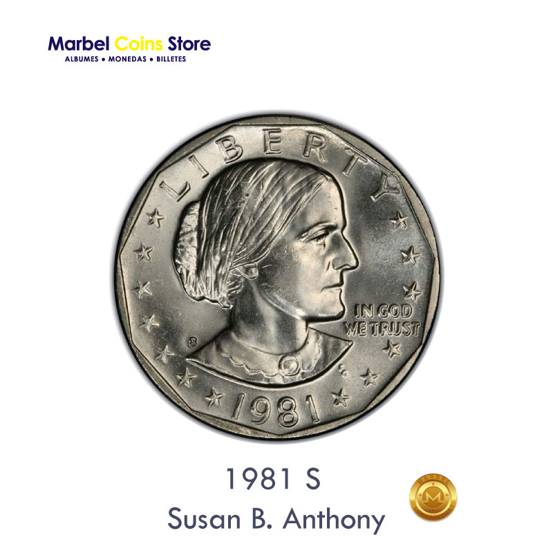 1981 P-D-S, Susan B. Anthony Unc $1 Dólar - Imagen 3