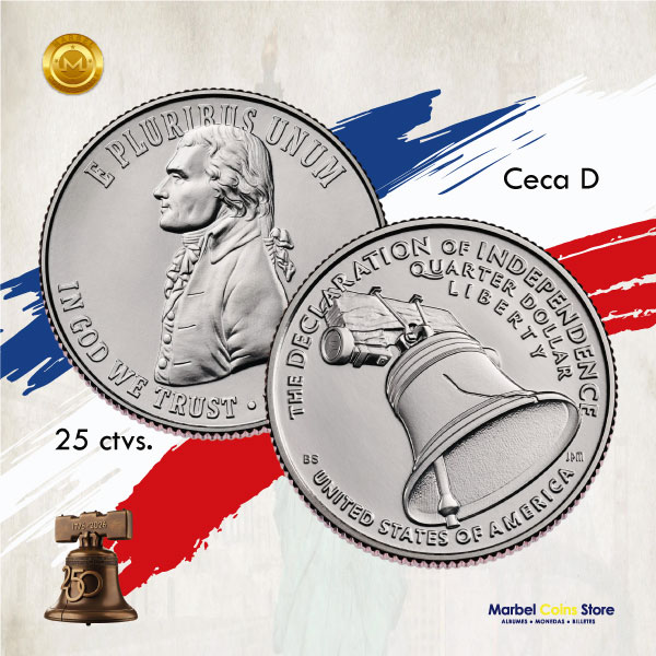 2026 25 ctvs USA Semiquincentenario (Declaración de Independencia) - Imagen 2