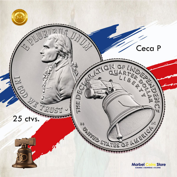 2026 25 ctvs USA Semiquincentenario (Declaración de Independencia)