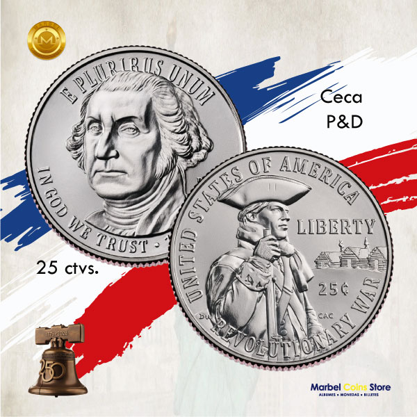2026 25 ctvs USA Semiquincentenario (Guerra de Independencia) - Imagen 2