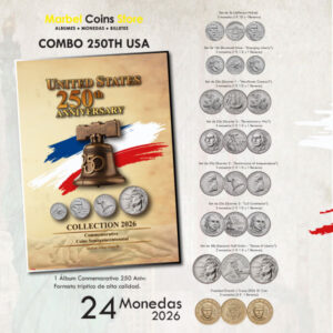 2026 P-D-REV: Combo Especial Semiquincentenario (Álbum + Set de Monedas 250 Aniv.)