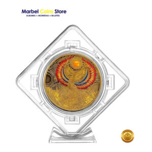 Exhibidores Flotantes 3D para Monedas y Medallas (Con Base Giratoria)
