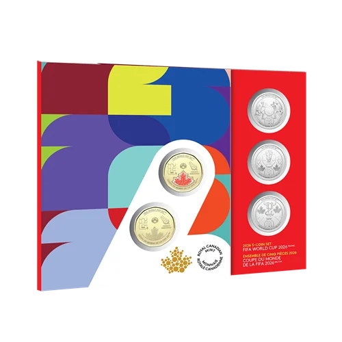 2026 Set de 5 Monedas Conmemorativas Canadá - Copa Mundial de la FIFA