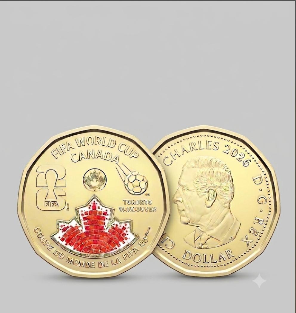 Moneda de $1 Dólar Canadá 2026 - Copa Mundial de la FIFA (Colorizada) - Imagen 2