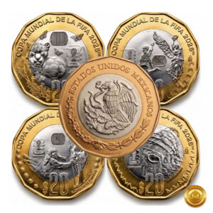 2026 Set de 4 Monedas Conmemorativas Mexico - Copa Mundial de la FIFA