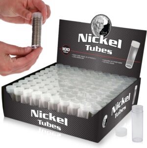 BCW Tubos de 5 Centavos (Nickels) de EE. UU. (21.2 mm) - Capacidad 40 Monedas