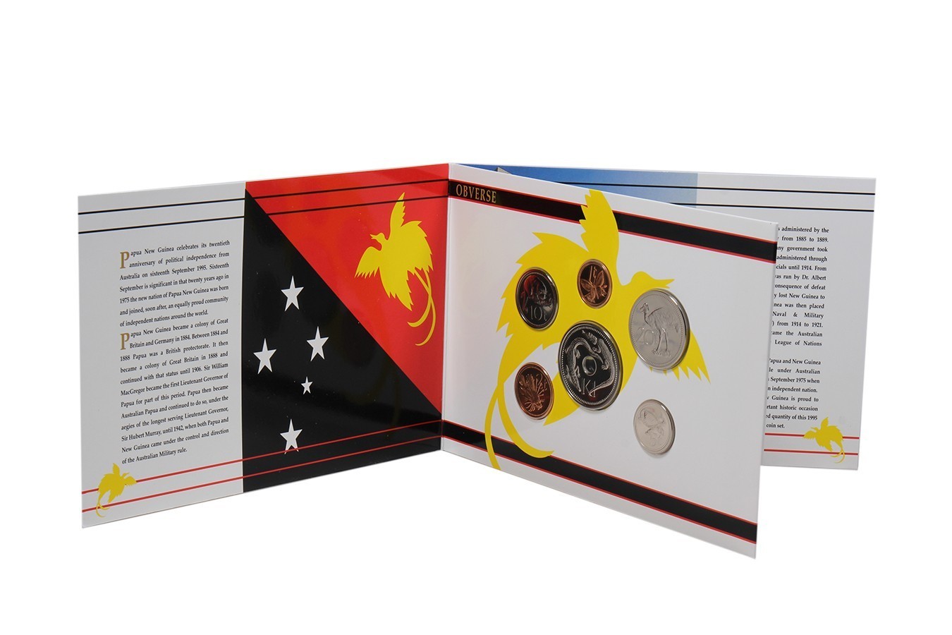 1995 Set de 6 Monedas Papúa Nueva Guinea (1 Toea a 1 Kina) - Fauna Nativa (Condición Mint / UNC) - Imagen 6