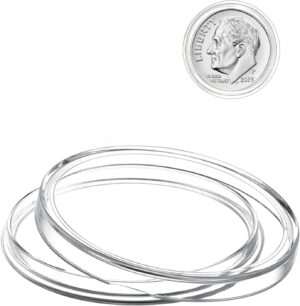 capsula-10 CTVS- Cápsula de 18 mm para Moneda de 10 Centavos US (Dime / Roosevelt / Mercury) libre de PVC