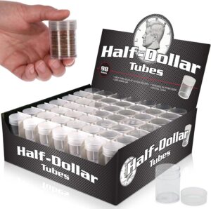 BCW Tubos Medio Dólar (Kennedy Half Dollar) de 30.6 mm - Capacidad 20 Monedas