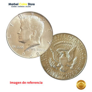 1968 D Kennedy Half Dollar (50 ctvs - Plata 40%)