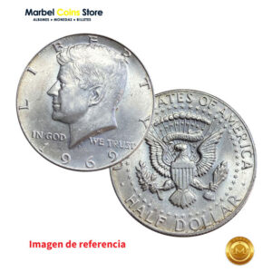 1969 D Kennedy Half Dollar (50 ctvs - Plata 40%)