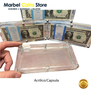 Marco Exhibidor de Acrílico Premium para 100 Billetes (Soporte de Sobremesa)